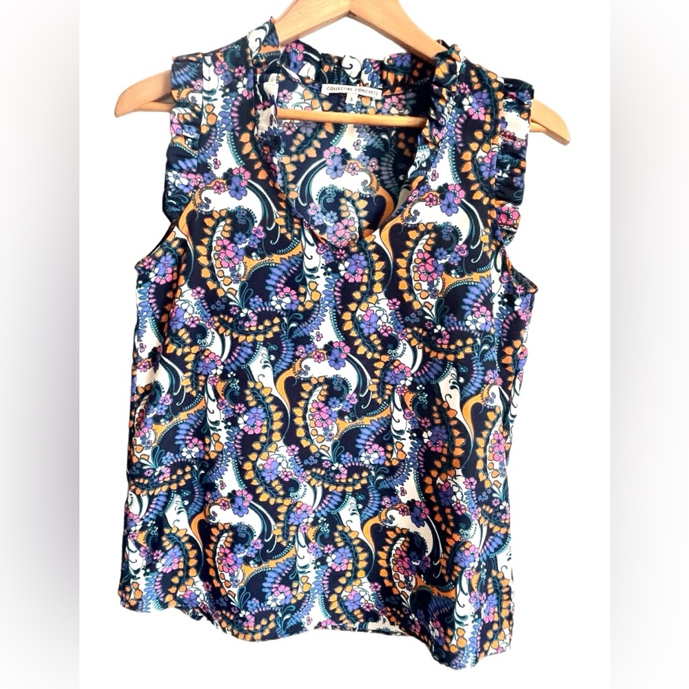 Collective Concepts paisley ruffle top